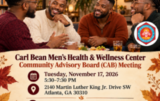 Community Advisory Board (CAB) Meeting flyer — Let's Talk. We're Listening. Tuesday, November 17, 2026, 5:30-7:30 PM.